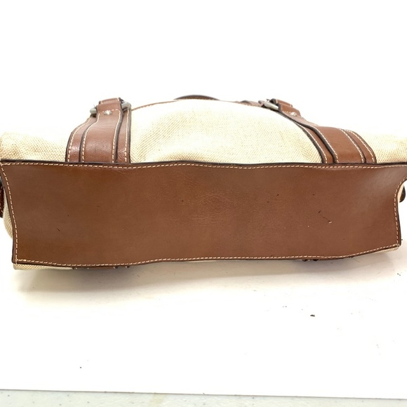 ETIENNE AIGNER Jute Canvas Shoulder Bag Purse Tote - Picture 3 of 16